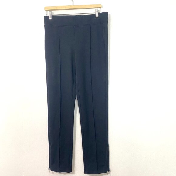 NWOT Lauren Active L-RL Ralph Lauren Women's Leggings Black Ankle Zipper Medium - Picture 1 of 7